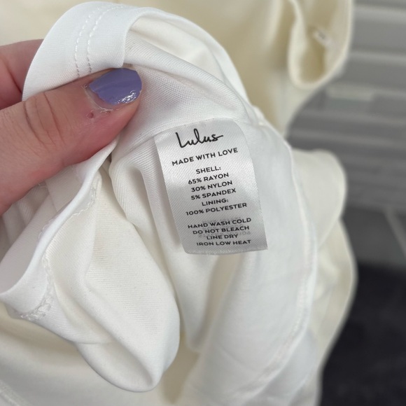 Lulus Women’s Large Sealed With a Kiss White Ruffled Bodycon Dress - Picture 13 of 14